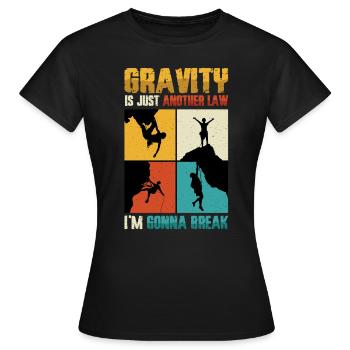 Bloc anti-gravité, escalade - T-shirt Femme - noir - Devant - AI Model Female 172 dark (172cm)