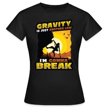 Bloc anti-gravité, escalade - T-shirt Femme - noir - Devant - AI Model Female 172 dark (172cm)