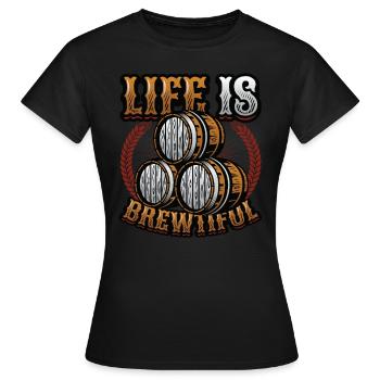 La vie est brassicole bière artisanale, brassage, maître brasseur - T-shirt Femme - noir - Devant - AI Model Female 172 dark (172cm)
