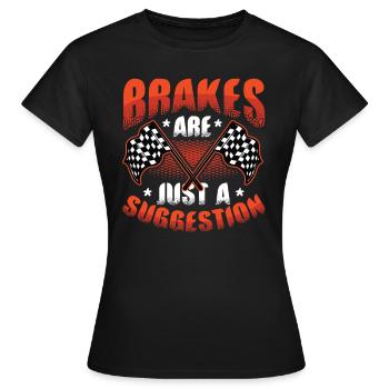 Les freins ne sont qu’une suggestion, Racing Checkered - T-shirt Femme - noir - Devant - AI Model Female 172 dark (172cm)