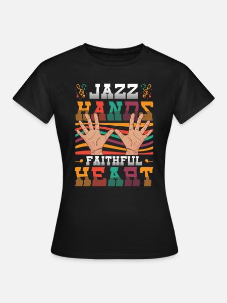 Mains de jazz, cœur fidèle, amateurs de jazz - T-shirt Femme - noir