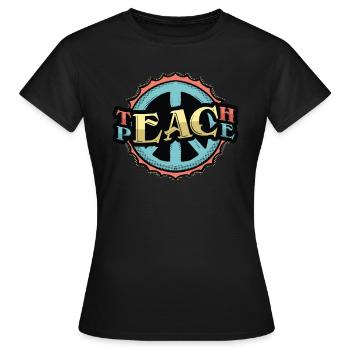 Enseigner la paix - T-shirt Femme - noir - Devant - AI Model Female 172 dark (172cm)