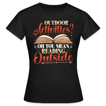 Activités de plein air Lecture de livres de plein air - T-shirt Femme - noir - Devant - AI Model Female 172 dark (172cm)