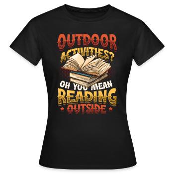 Activités de plein air Lecture de livres de plein air - T-shirt Femme - noir - Devant - AI Model Female 172 dark (172cm)