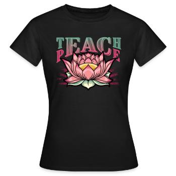 Enseigner la paix - T-shirt Femme - noir - Devant - AI Model Female 172 dark (172cm)