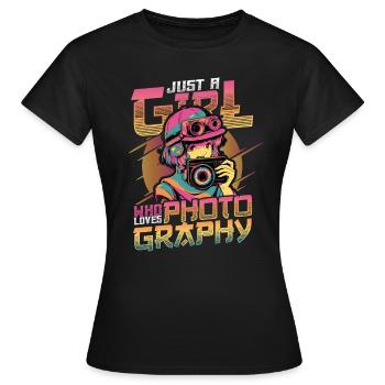 Nur Ein Mädchen, Das Die Fotografie Liebt - Frauen T-Shirt - Schwarz - Vorne - AI Model Female 172 dark (172cm)