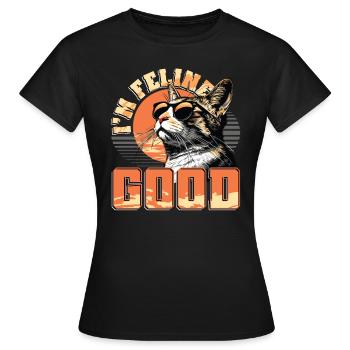Drôle De Chat Dame, Chat Maman - T-shirt Femme - noir - Devant - AI Model Female 172 dark (172cm)