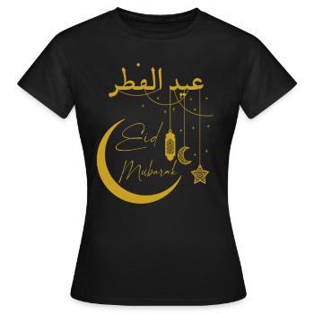 Zuckerfest Ramadan Eid mubarak - Frauen T-Shirt - Schwarz - Vorne - AI Model Female 172 dark (172cm)
