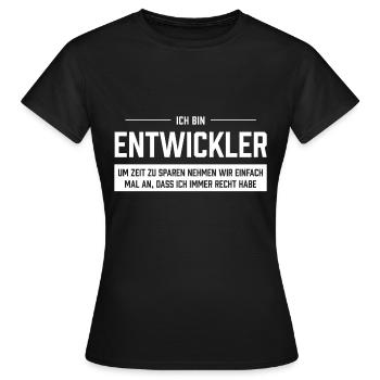 Ich bin Entwickler - Frauen T-Shirt - Schwarz - Vorne - AI Model Female 172 dark (172cm)