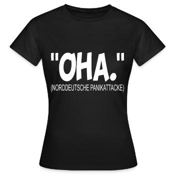 Moin Plattdeutsch - Frauen T-Shirt - Schwarz - Vorne - AI Model Female 172 dark (172cm)