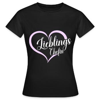 Lieblings Chefin Verabschiedung Herz Rosa Geschenk - Frauen T-Shirt - Schwarz - Vorne - AI Model Female 172 dark (172cm)