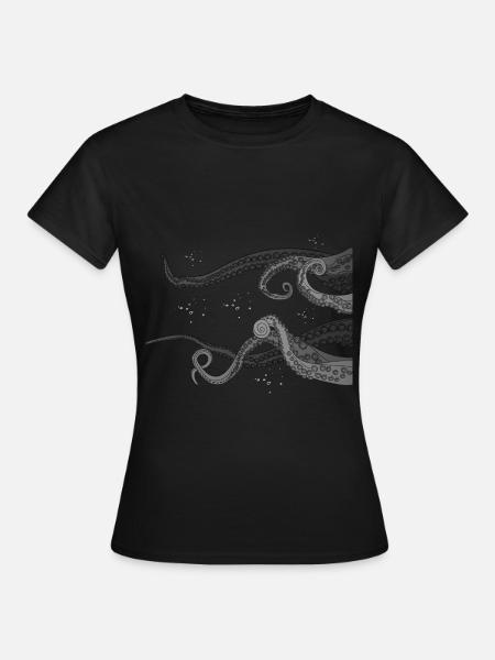 Octopus Art Squid Polyp Ocean - Women's T-Shirt - black