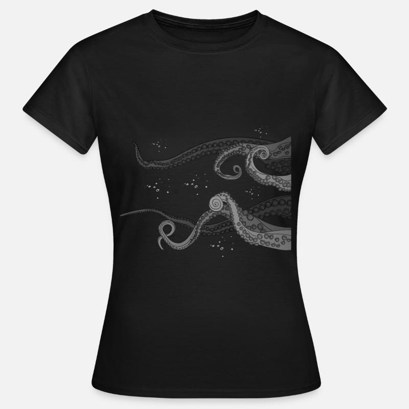 Octopus Art Squid Polyp Ocean - Women's T-Shirt - black