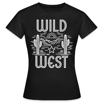Wilder Westen - Frauen T-Shirt - Schwarz - Vorne - AI Model Female 172 dark (172cm)