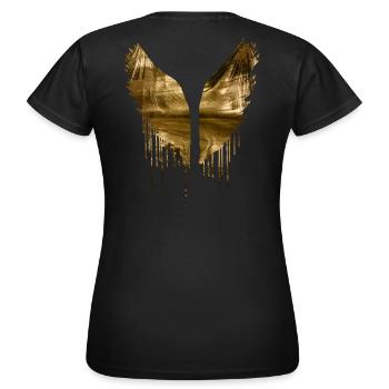 Angelwings,Ailes,Or,Ailes d’Ange,Métallique - T-shirt Femme - noir - Dos - AI Model Female 172 dark (172cm)