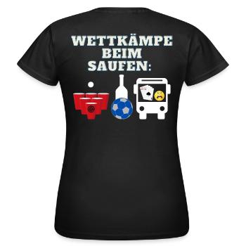 Wettkampf Saufen - Frauen T-Shirt - Schwarz - Hinten - AI Model Female 172 dark (172cm)