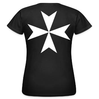 Croix de Malte - T-shirt Femme - noir - Dos - AI Model Female 172 dark (172cm)