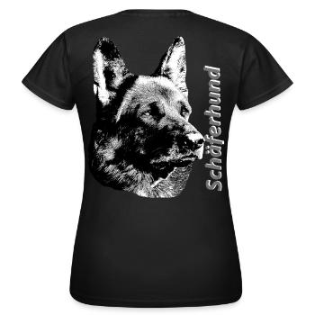 Chien de berger,Chien de chien,Chien de garde,Chiens - T-shirt Femme - noir - Dos - AI Model Female 172 dark (172cm)