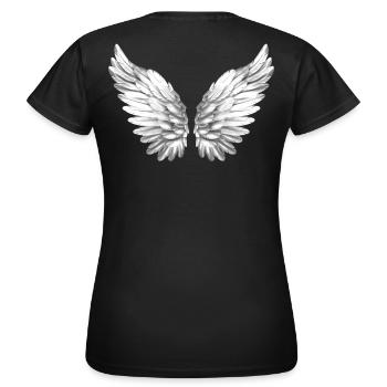 Engelflügel Engelsflügel Engel Flügel Weiß Weiss - Frauen T-Shirt - Schwarz - Hinten - AI Model Female 172 dark (172cm)