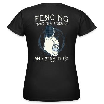 Fechten Fechter - Frauen T-Shirt - Schwarz - Hinten - AI Model Female 172 dark (172cm)