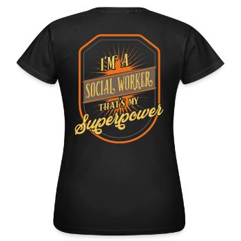Sozialarbeiter - Frauen T-Shirt - Schwarz - Hinten - AI Model Female 172 dark (172cm)