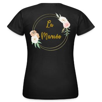 the gold bride and flowers - Women's T-Shirt - black - Back - AI Model Female 172 dark (172cm)