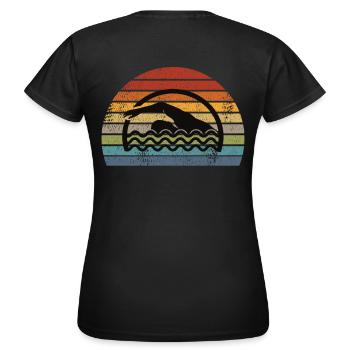 Nageur nageur rétro - T-shirt Femme - noir - Dos - AI Model Female 172 dark (172cm)