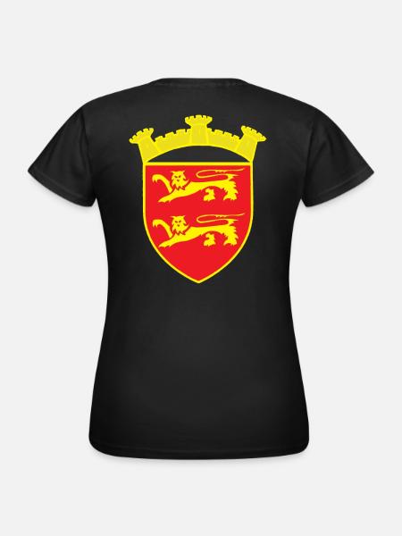 RED COAT OF ARMS LION TOWER GOLD COPYRIGHT RUNEMBERG - Women's T-Shirt - black