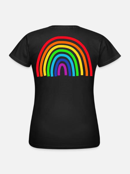 Regenbogen bunt - Frauen T-Shirt - Schwarz