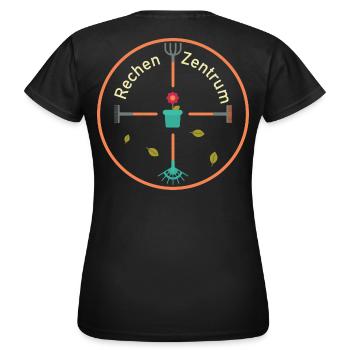Rechenzentrum Garten Rechen Gärtner Gartenarbeit - Frauen T-Shirt - Schwarz - Hinten - AI Model Female 172 dark (172cm)