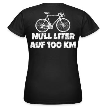 Null Liter auf 100 KM mit Rennrad (Vintage Weiß) - Frauen T-Shirt - Schwarz - Hinten - AI Model Female 172 dark (172cm)