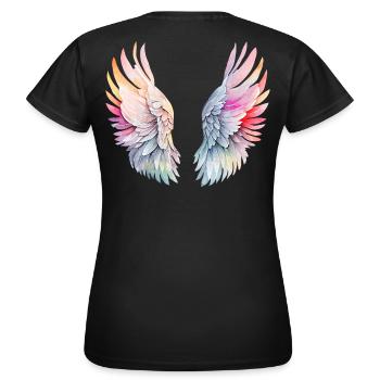 Ailes d'Ange Arc-en-ciel Angelwings - T-shirt Femme - noir - Dos - AI Model Female 172 dark (172cm)