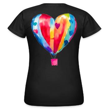 Ballon - Frauen T-Shirt - Schwarz - Hinten - AI Model Female 172 dark (172cm)