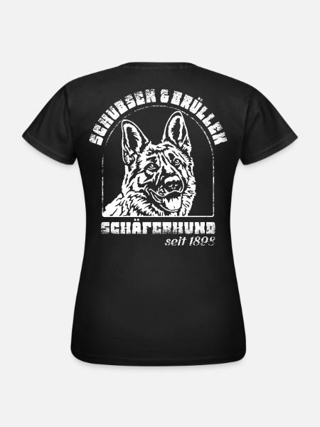 Schubsen und Brüllen Schäferhund - Frauen T-Shirt - Schwarz