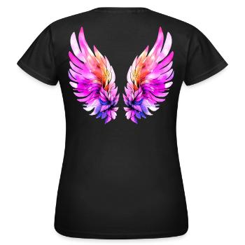 Leuchtend rosa Engelsflügel - T-shirt Femme - noir - Dos - AI Model Female 172 dark (172cm)