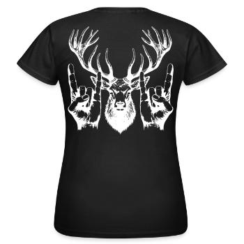 tête en métal fourche signe Cool - T-shirt Femme - noir - Dos - AI Model Female 172 dark (172cm)