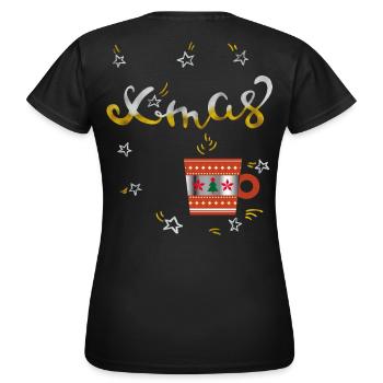 Café de l’Avent - T-shirt Femme - noir - Dos - AI Model Female 172 dark (172cm)