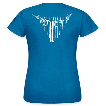Einzel Stock Winzer - Frauen T-Shirt - Antikblaues Saphir meliert - Hinten - AI Model Female 172 dark (172cm)