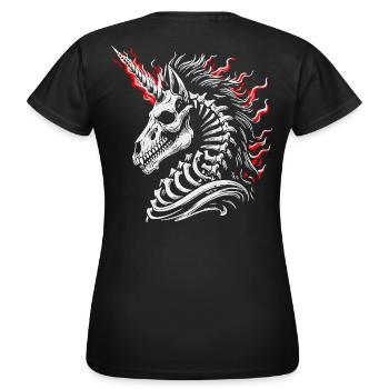 Squelette enflammé - T-shirt Femme - noir - Dos - AI Model Female 172 dark (172cm)