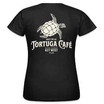 Tortuga Café Key West Style Illustration - T-shirt Femme - noir - Dos - AI Model Female 172 dark (172cm)
