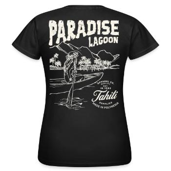 Paradise Lagoon Illustration - Women's T-Shirt - black - Back - AI Model Female 172 dark (172cm)