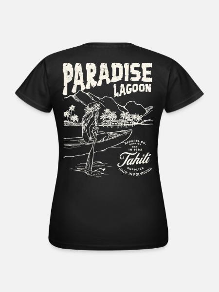 Paradieslagune Illustration - Frauen T-Shirt - Schwarz