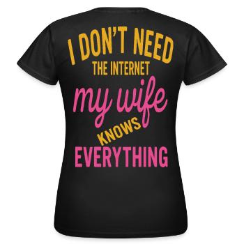 Meine Frau - Ehefrau Humor Paar Ehe Zitat - Frauen T-Shirt - Schwarz - Hinten - AI Model Female 172 dark (172cm)