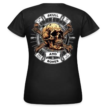 Crâne et os Pirate - T-shirt Femme - noir - Dos - AI Model Female 172 dark (172cm)