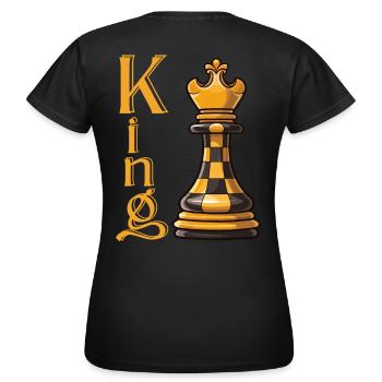 Roi des échecs Élégance - T-shirt Femme - noir - Dos - AI Model Female 172 dark (172cm)