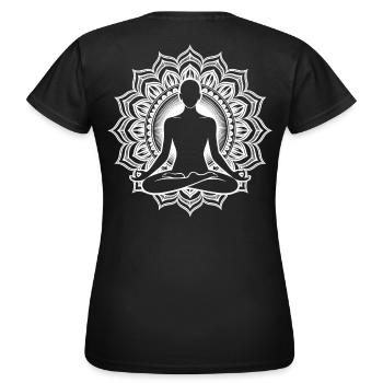 Meditation Chakra - Frauen T-Shirt - Schwarz - Hinten - AI Model Female 172 dark (172cm)