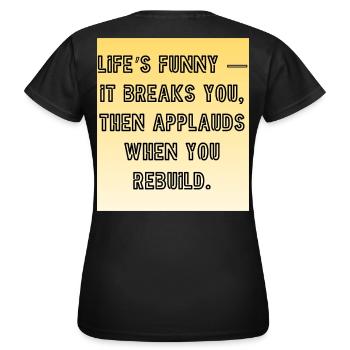 Hymne à la résilience : Briser et reconstruire - T-shirt Femme - noir - Dos - AI Model Female 172 dark (172cm)