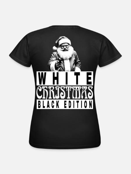 White Christmas Black Edition  - Frauen T-Shirt - Schwarz