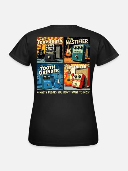 4 imaginäre Distortion-Pedale - Frauen T-Shirt - Schwarz