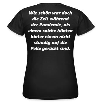 Revue en temps de pandémie : dire - T-shirt Femme - noir - Dos - AI Model Female 172 dark (172cm)